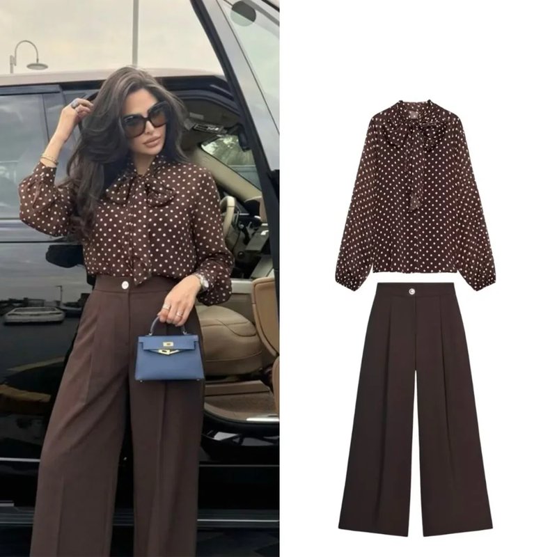 Chic Polka Dot Bow Blouse