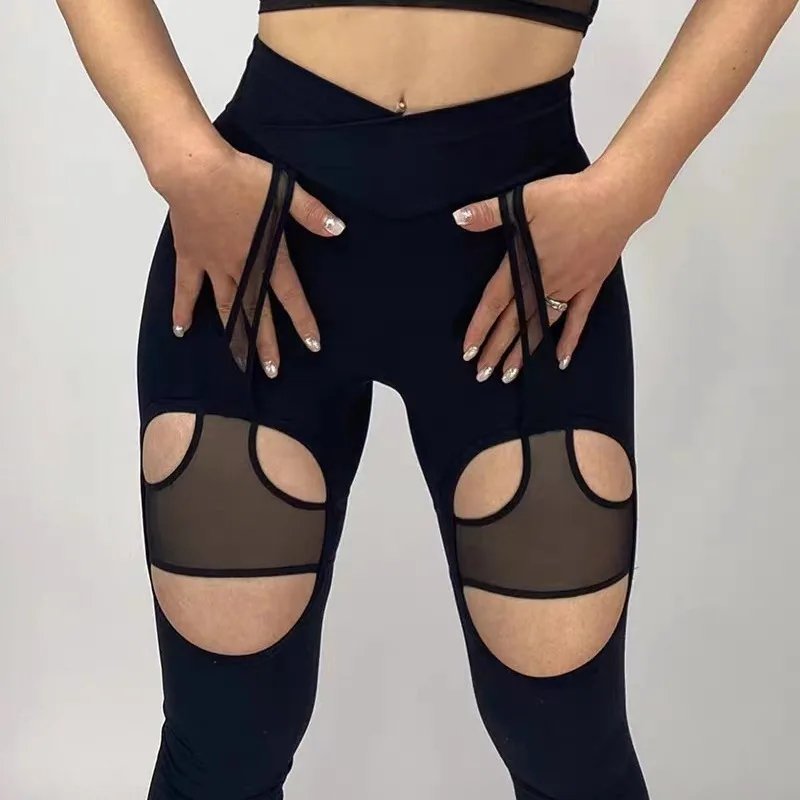High-Elasticity Mesh Yoga Leggings