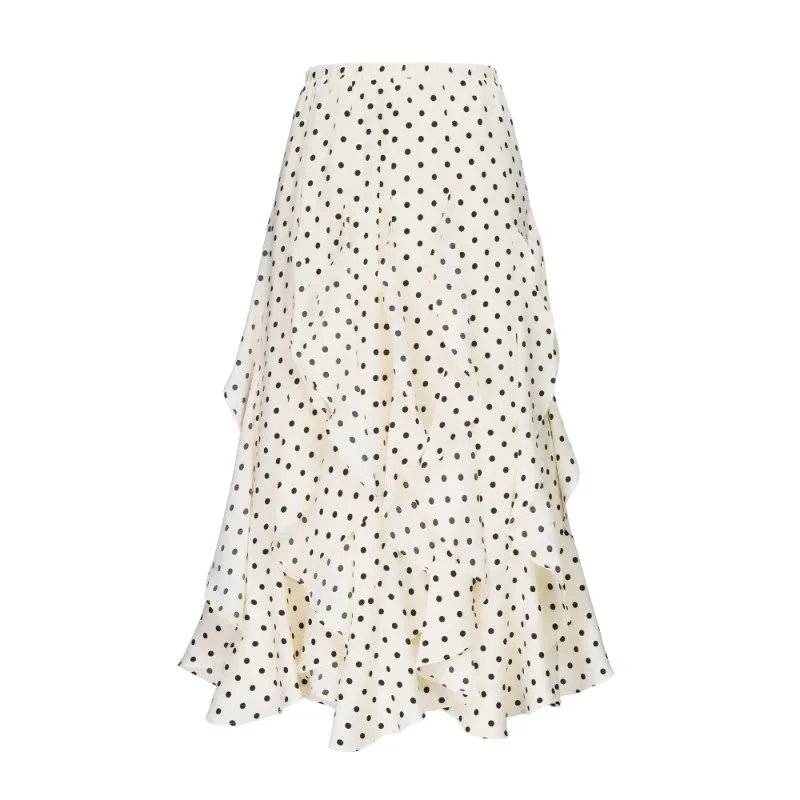 Floral Polka Dot Midi Skirt