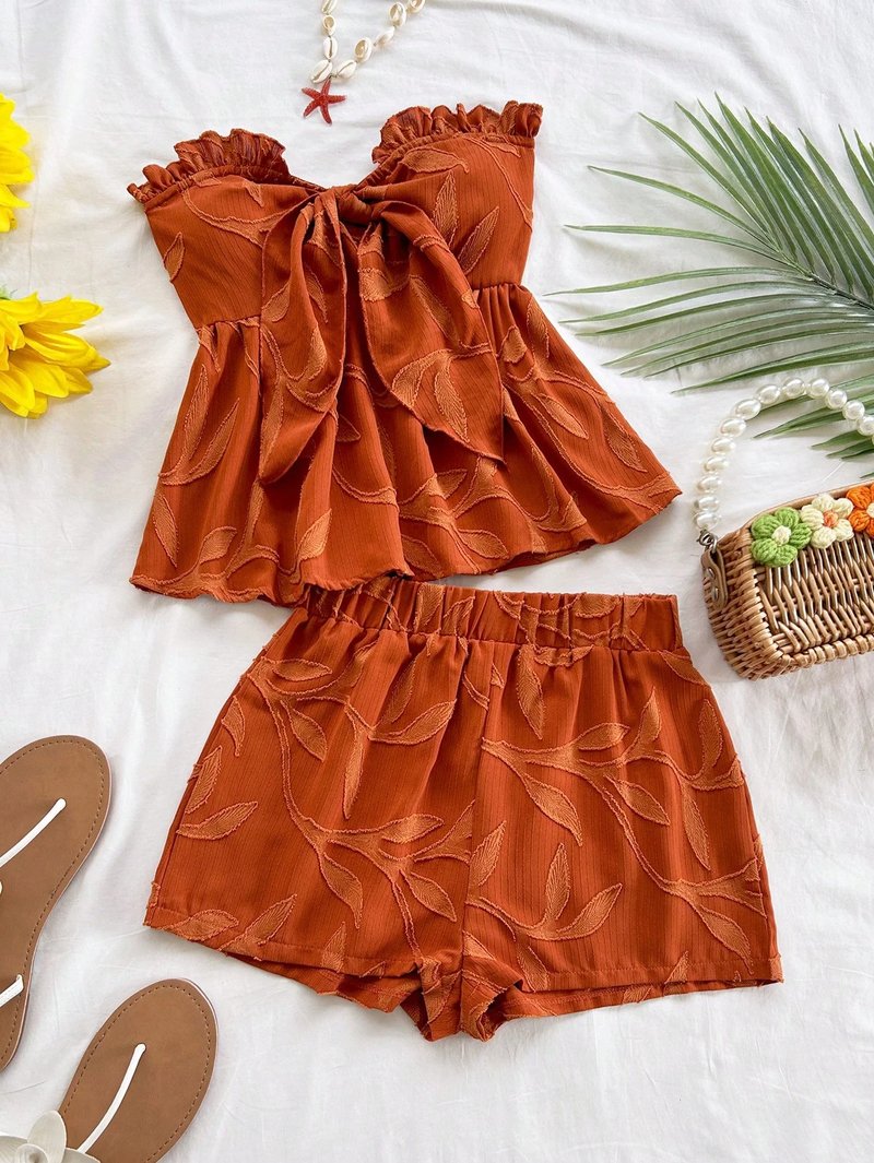 Chic Orange-Red 2-Piece Set