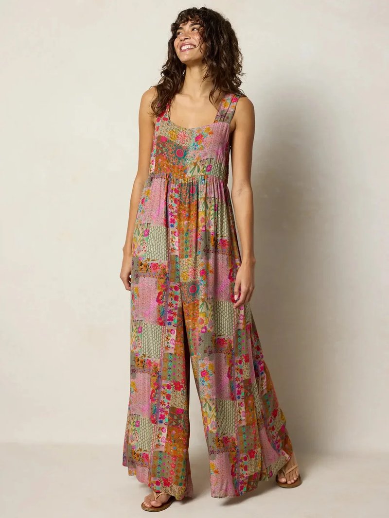 Plus Size Boho Floral Jumpsuit