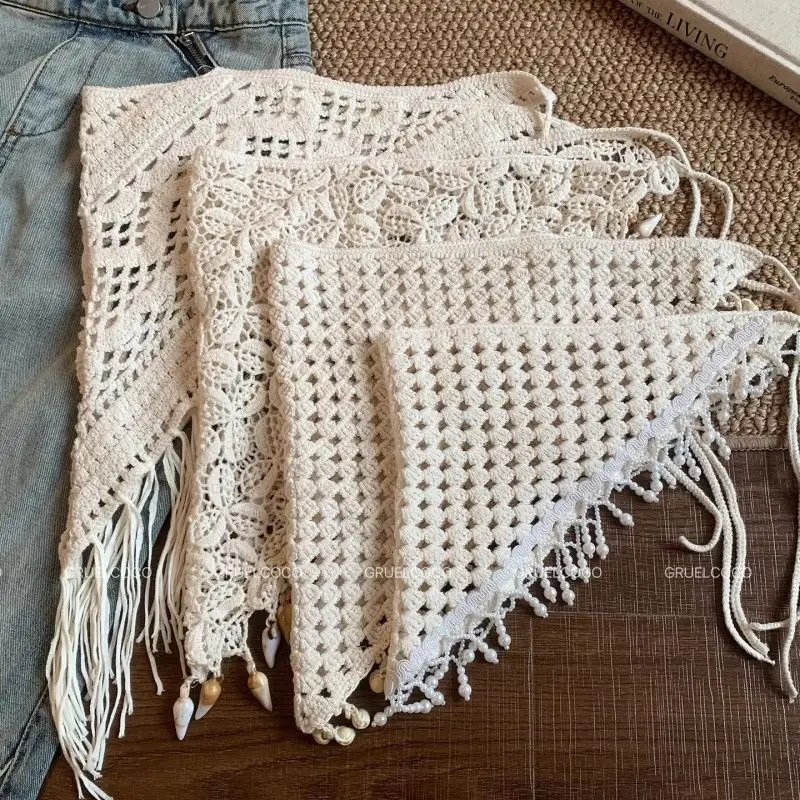Trendy Tassel Crochet Wrap Skirt