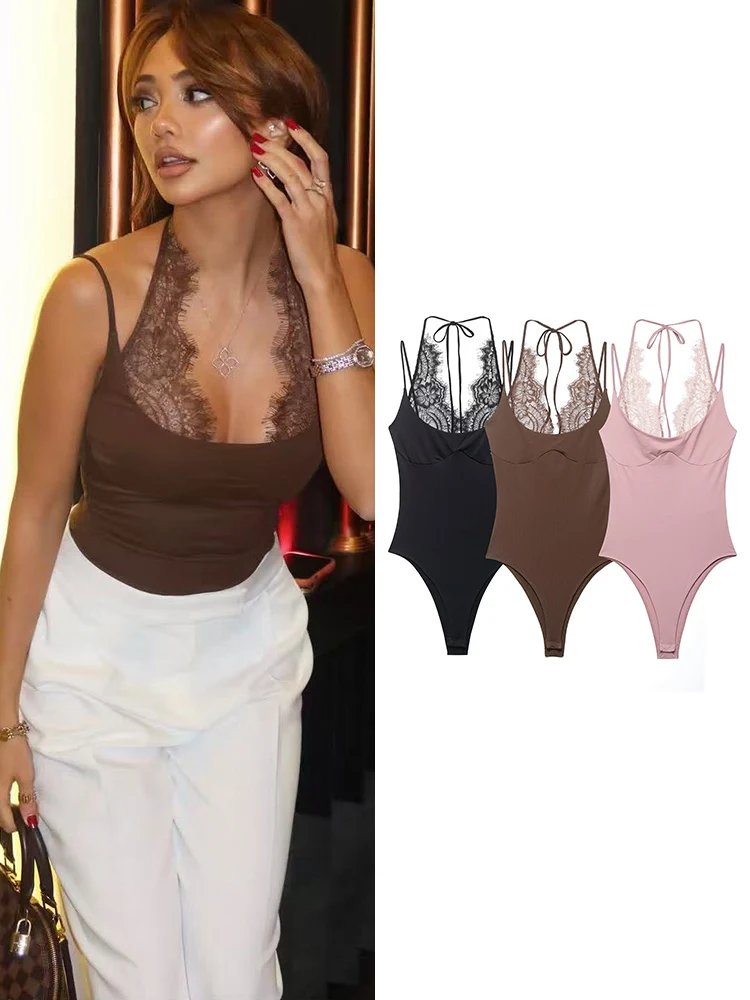 Chic Lace Backless Bodysuit