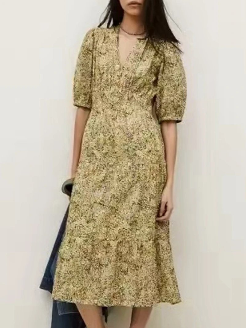 Boho Floral Midi Dress for Summer