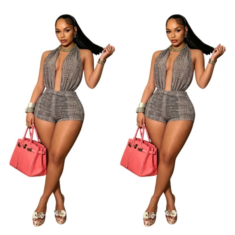 Chic Backless Mesh Jumpsuit