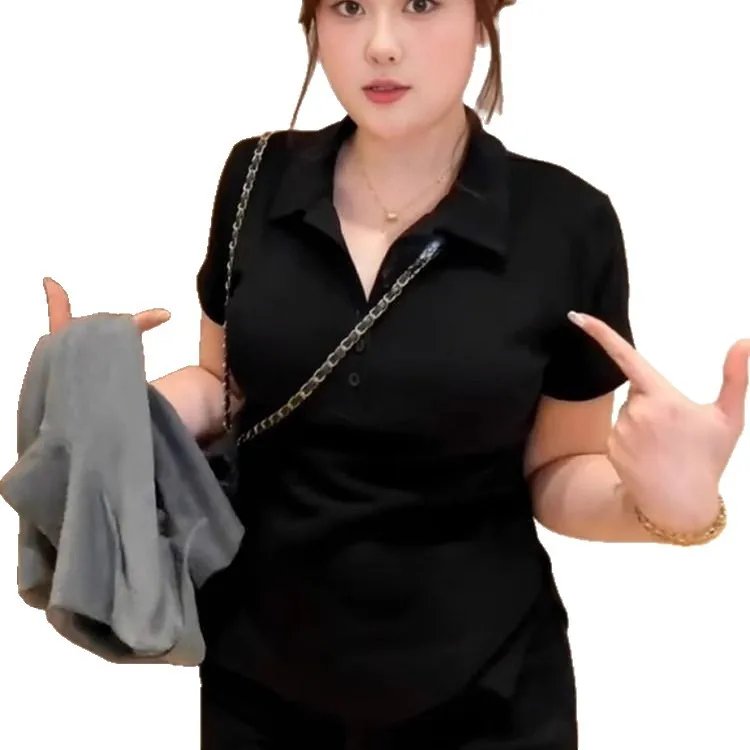 Chic Plus-Size Summer Polo T-Shirt