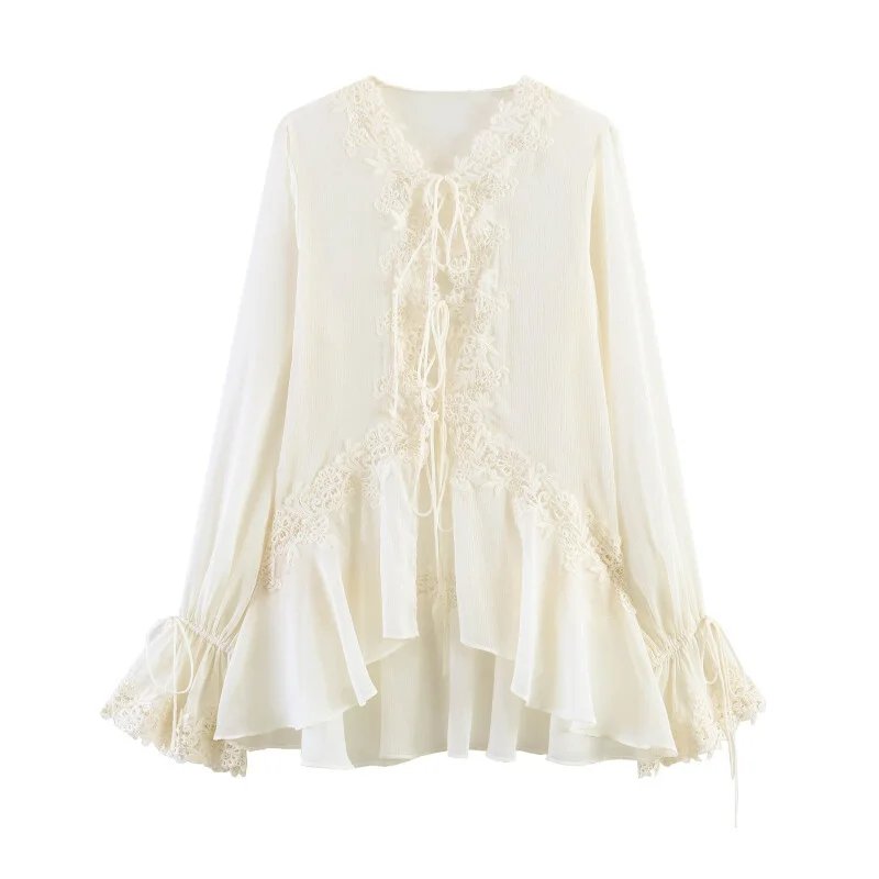 Elegant Lace Chiffon Blouse
