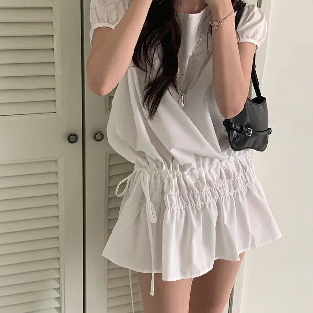 Chic Summer Drawstring Dress