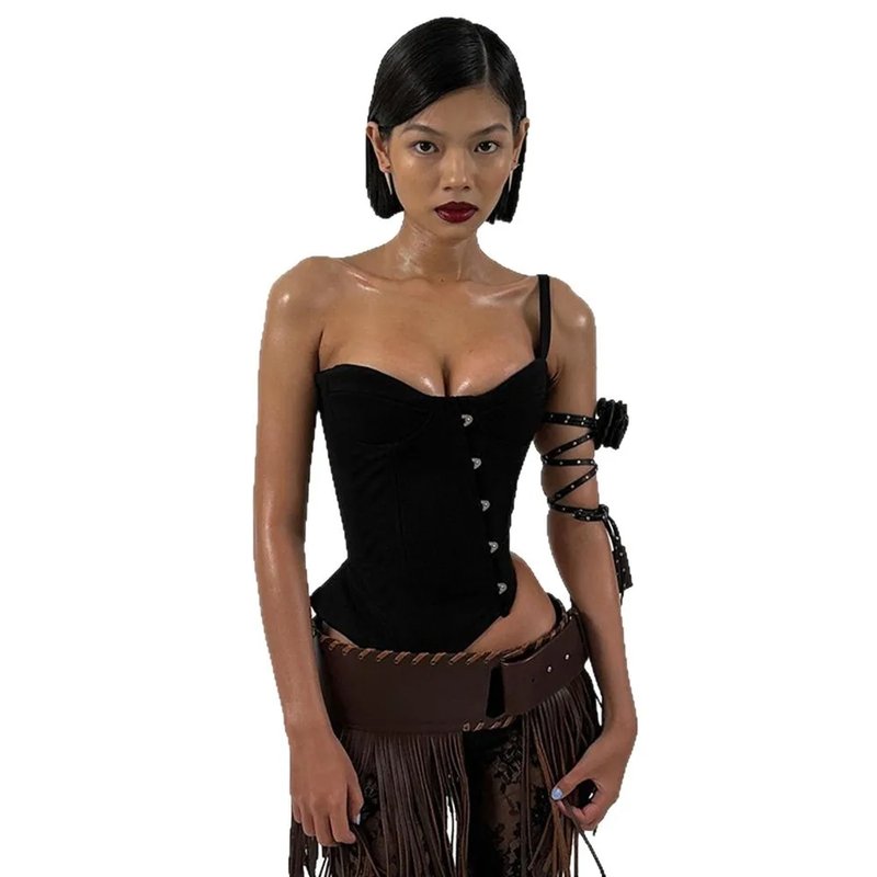 Chic Open Back Corset Crop Top