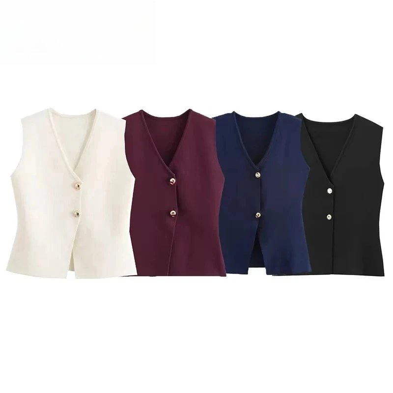 Chic Cropped Knit Vest for Women