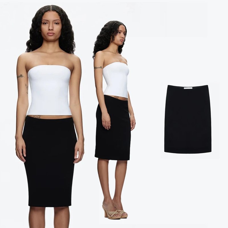 Stylish Black Dollar Print Skirt