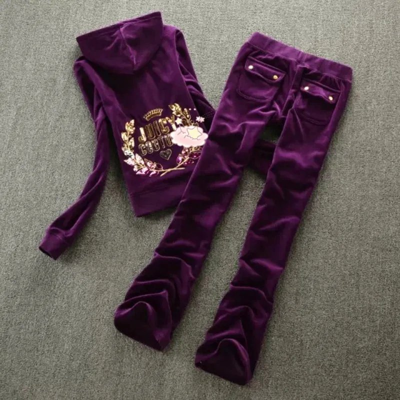 Luxurious Pearl Velvet Two-Piece Set