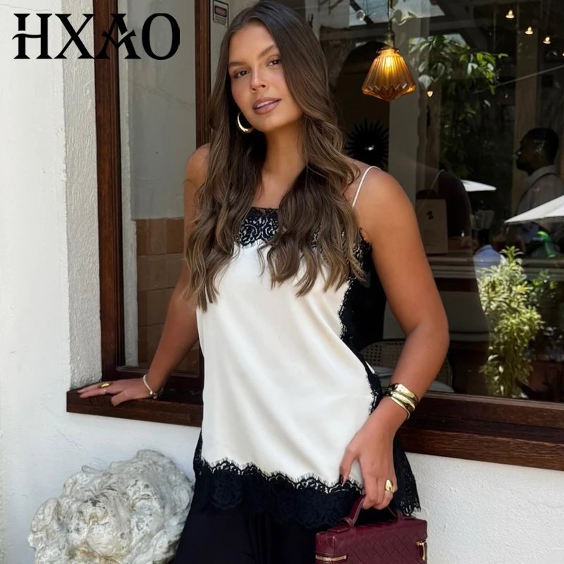 Elegant Satin Lace Crop Top
