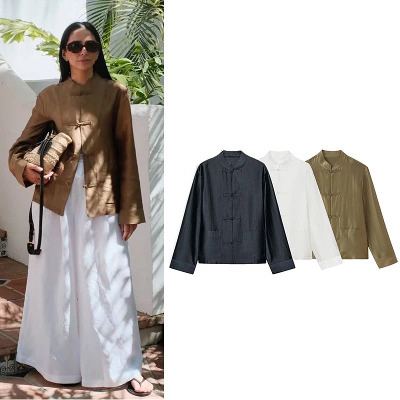 Chic Summer Satin Knot Shirt