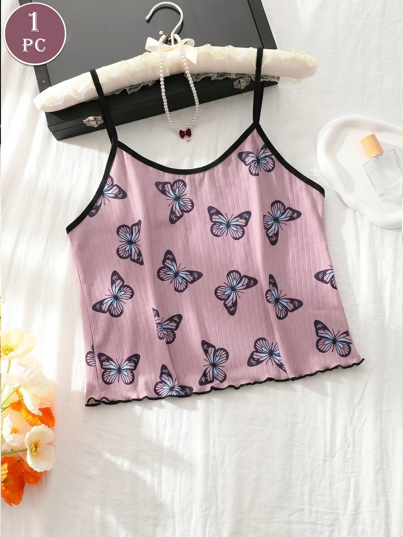Butterfly Print Summer Cami Top