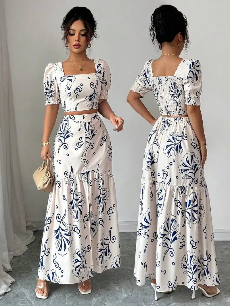 Floral Print Summer Two-Piece Set
