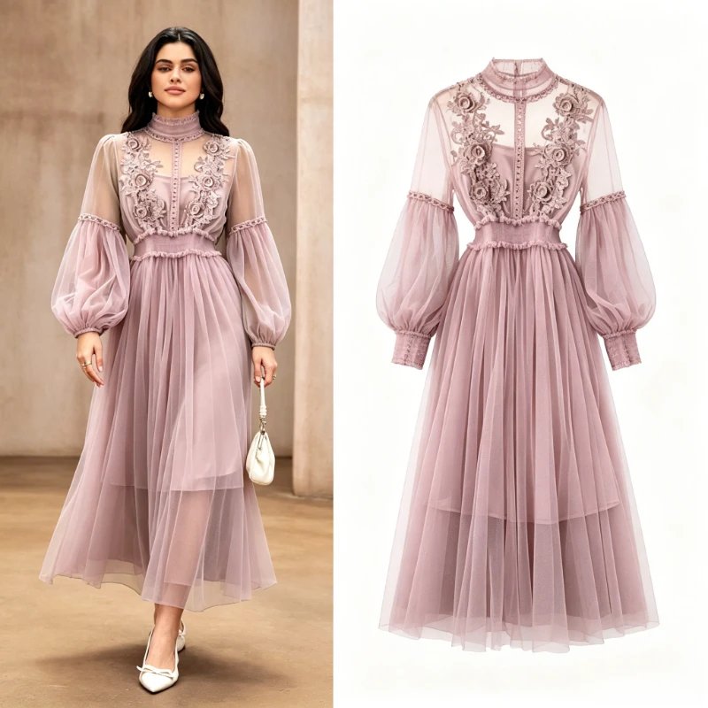 Elegant Summer Lace Dress Set