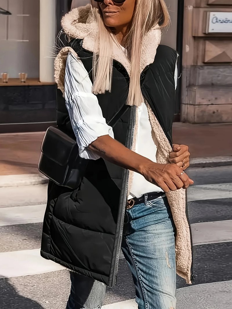 Reversible Hooded Puffer Vest