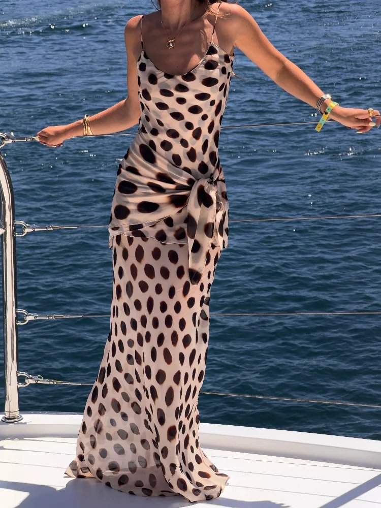 Chic Animal Print Slip Dress