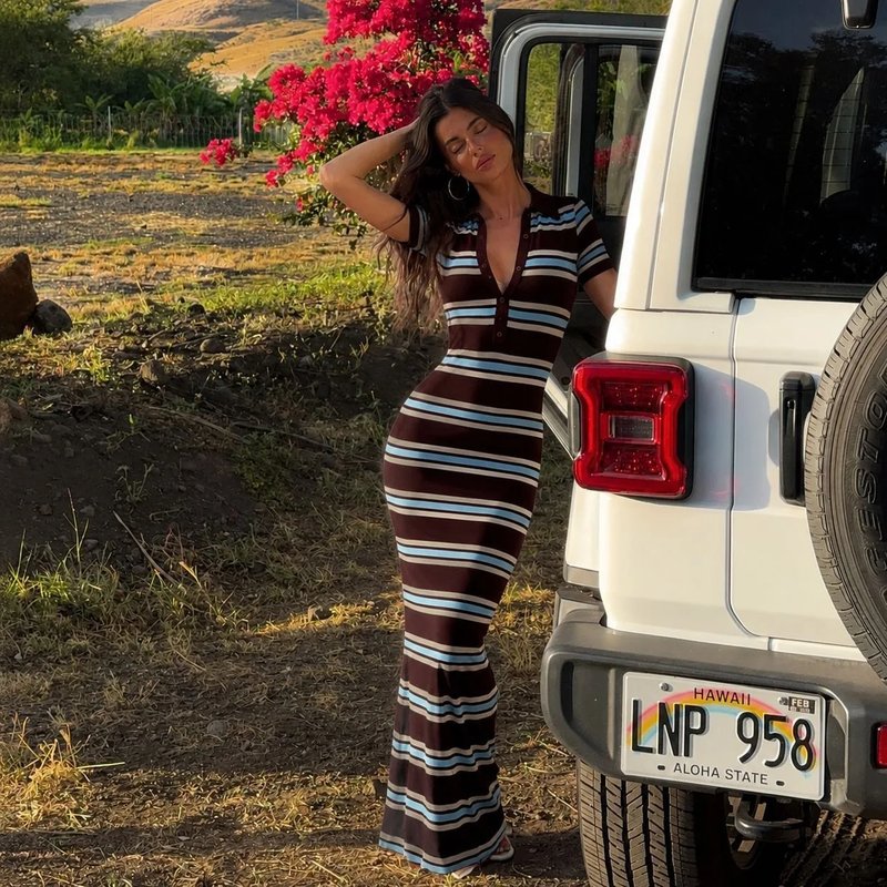 Stylish Striped Polo Dress