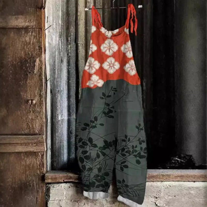 Floral Print Wide Leg Jumpsuit