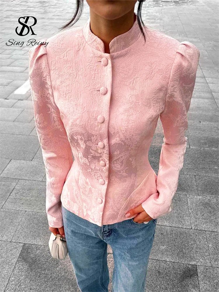 Elegant Jacquard Blazer for Women