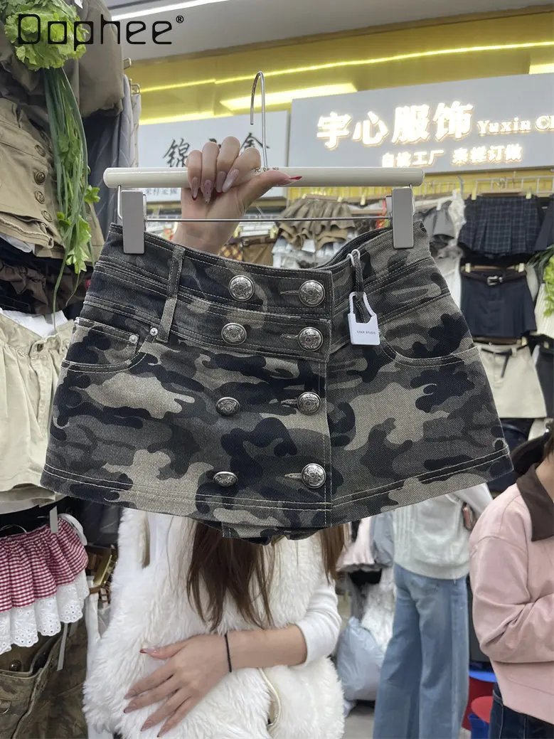 Personalized Camouflage Denim Skirt