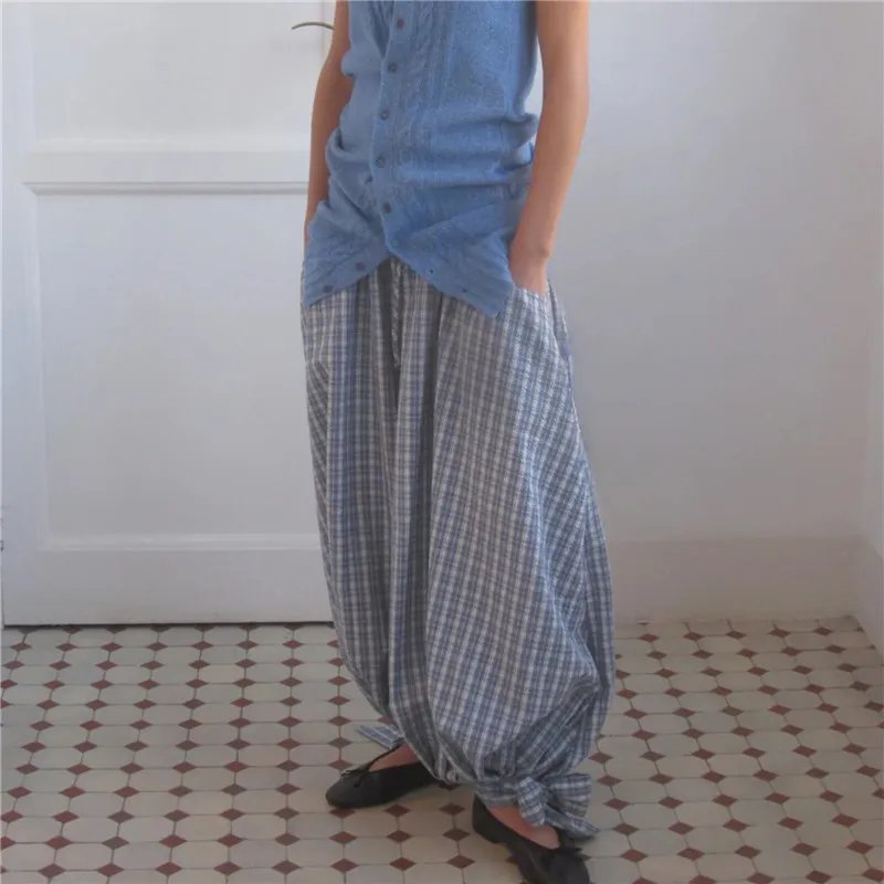 Vintage Gingham Balloon Pants