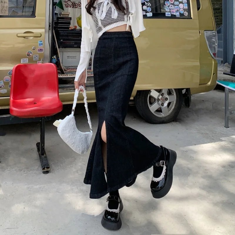 Summer High Waist Denim Skirt