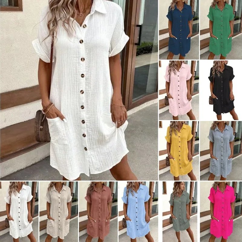 Casual Cotton Linen Dress for Women