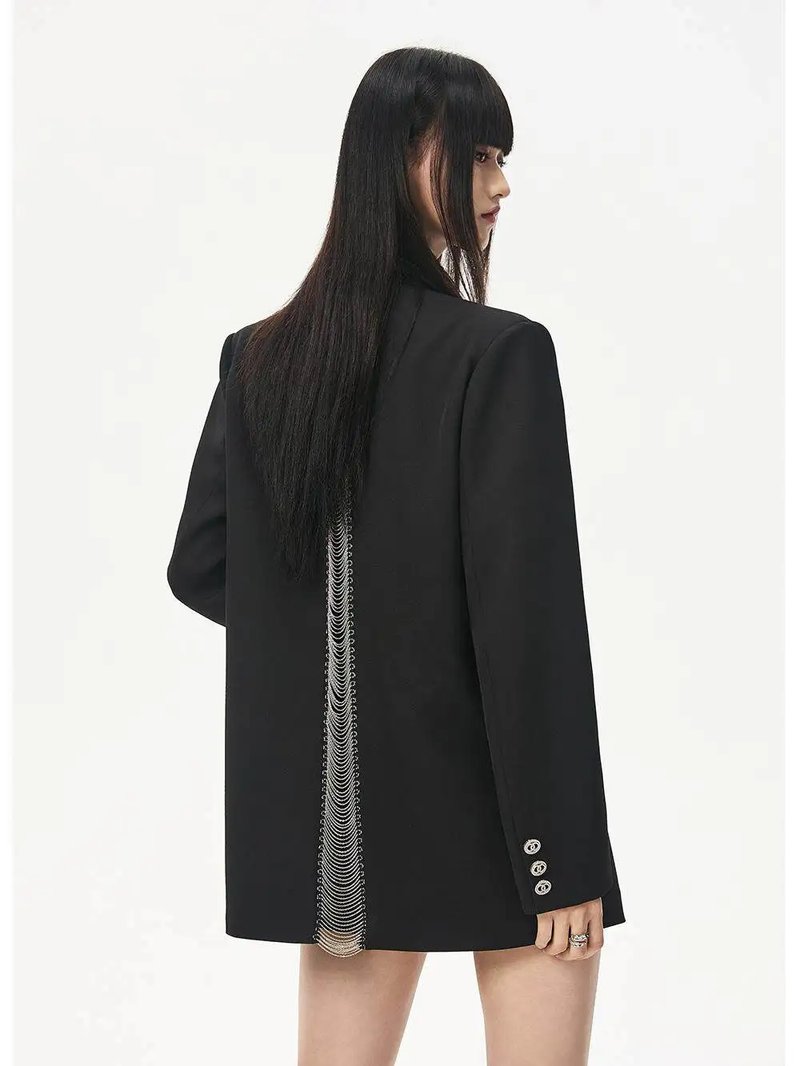Chic Oversized Black Blazer