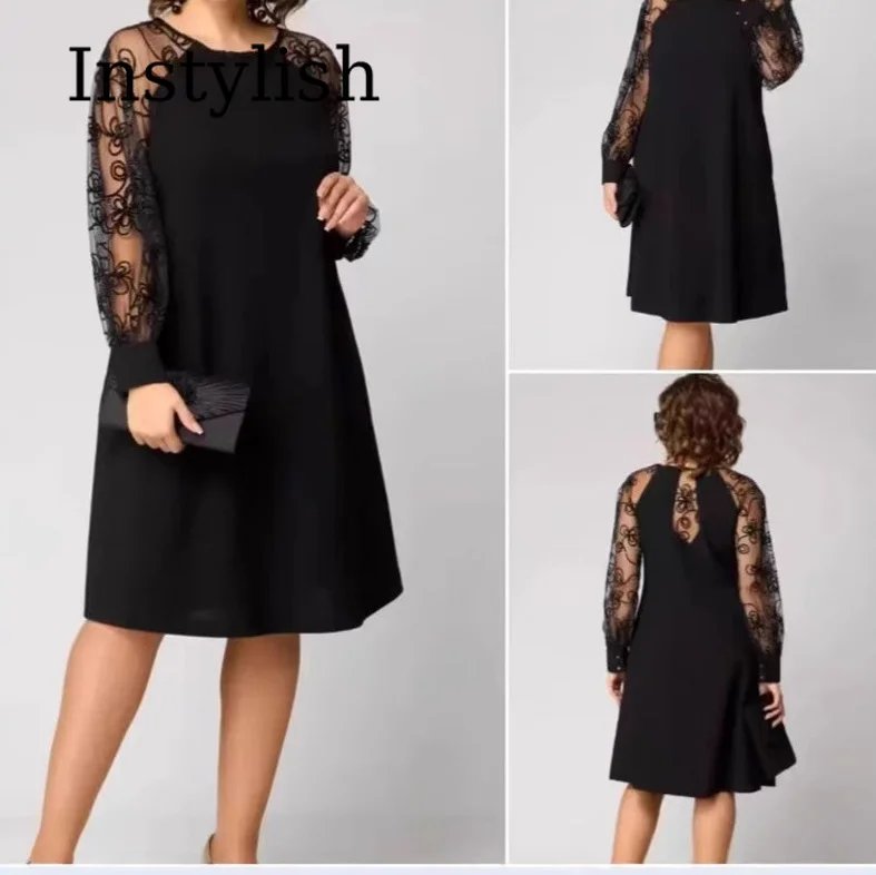 Elegant Lace Midi Dress for Women