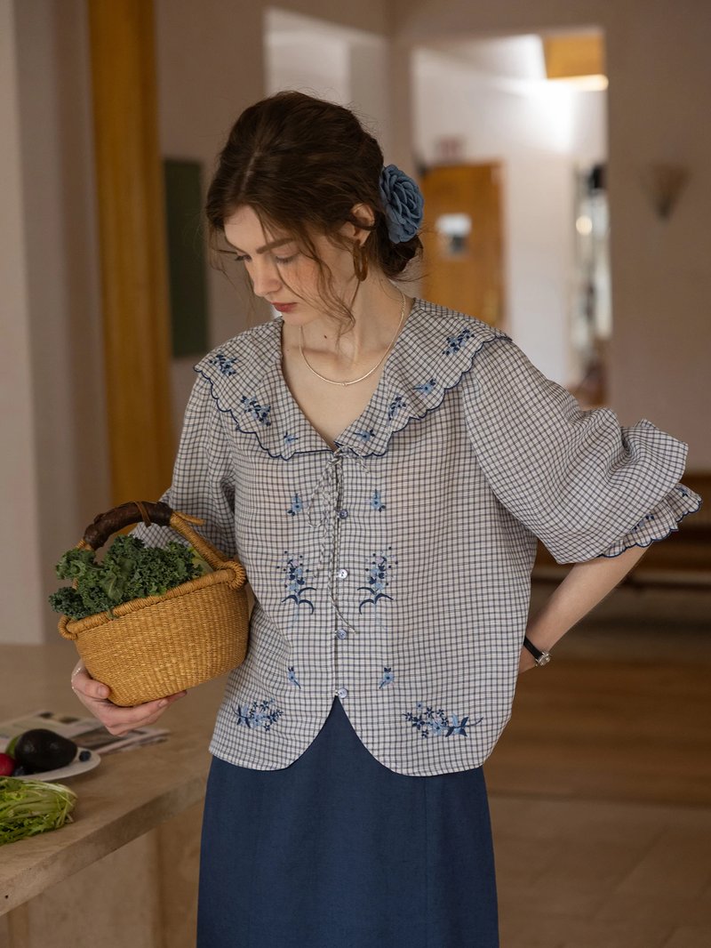 Floral Embroidered Silk Cotton Shirt