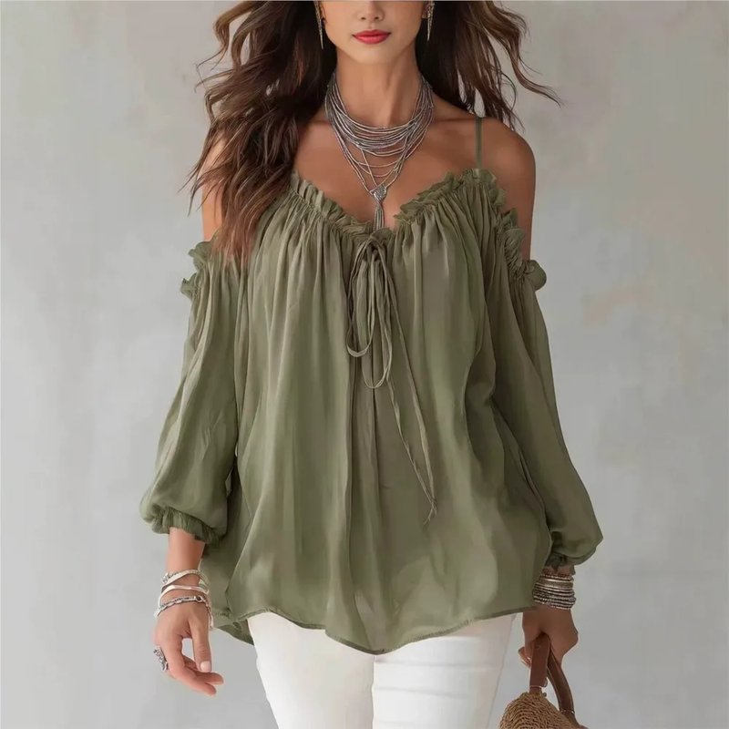 Chic Off-Shoulder Ruffled Blouse