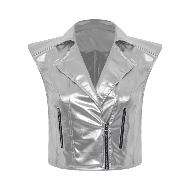 Stylish Metallic Biker Vest
