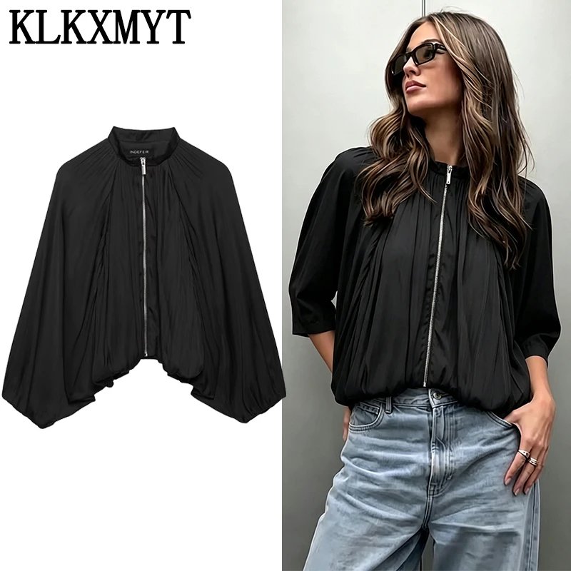 Women's Satin Cropped Bomber Jacket