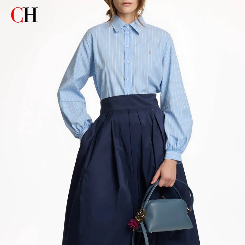 Chic Striped Long Sleeve Blouse