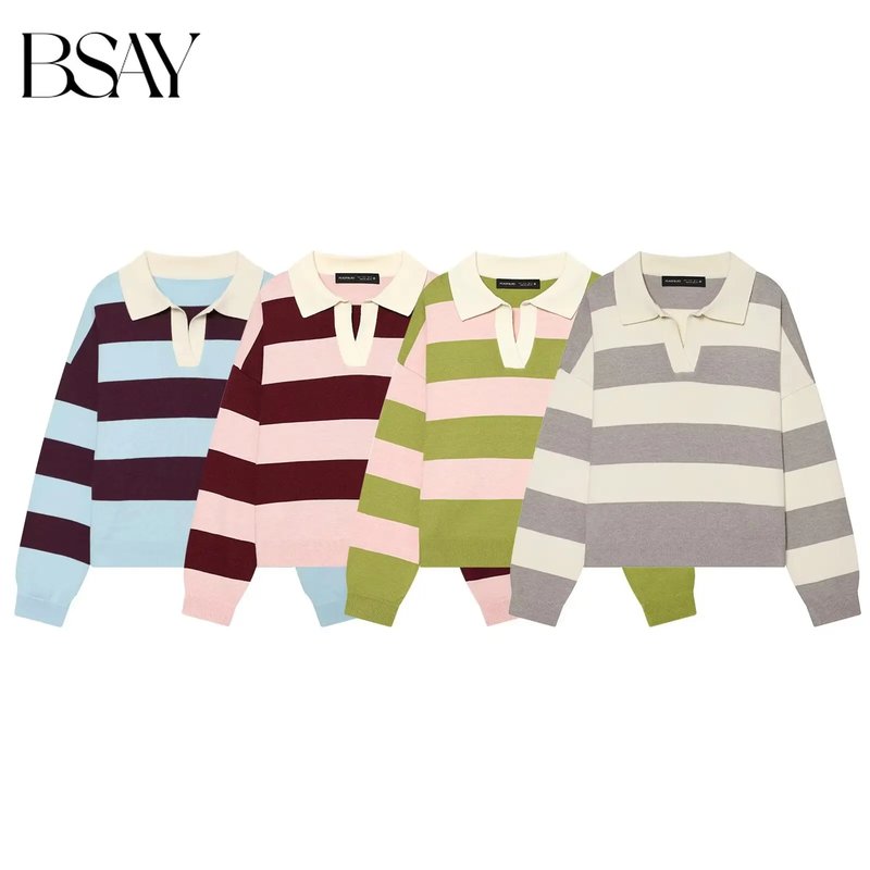 Korean Minimalist Striped Knit Sweater