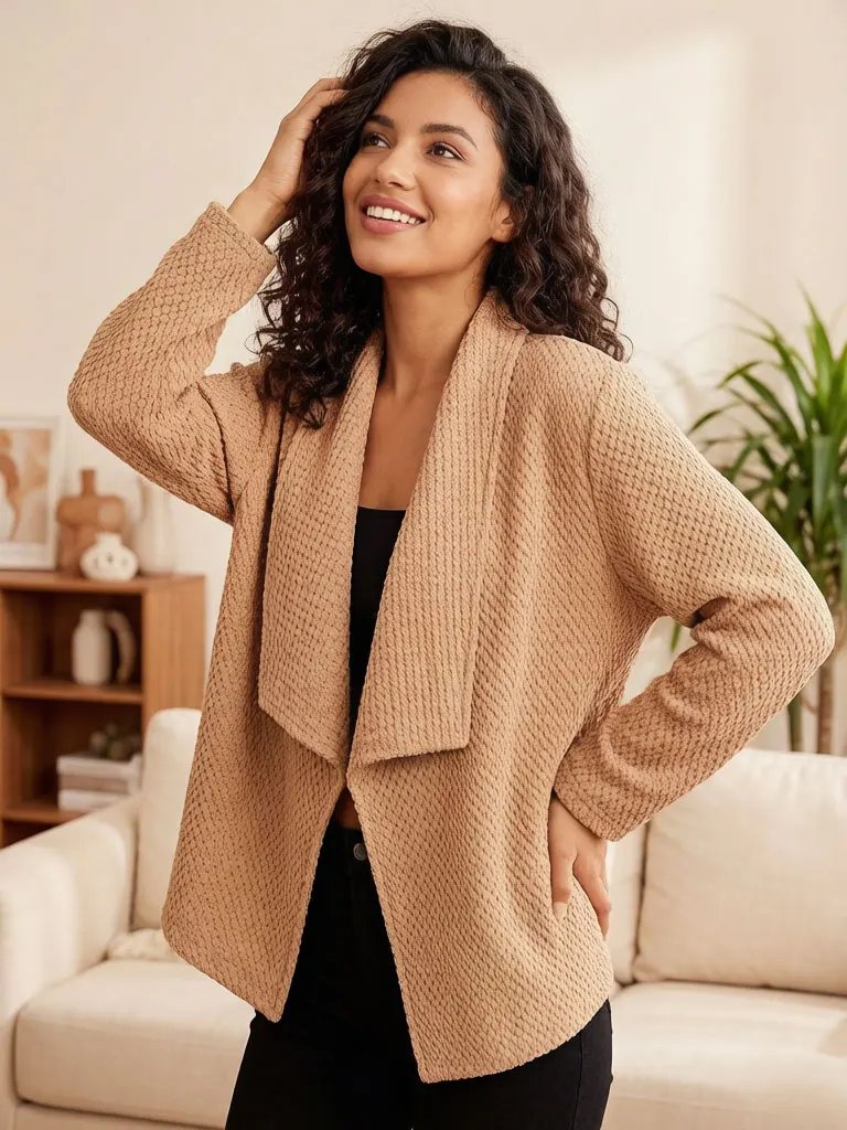 Cozy Camel Knit Cardigan