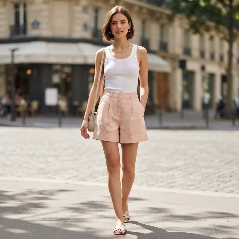 Lightweight Linen Pleated Mini Skirt