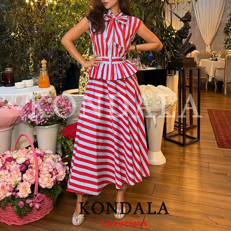 Chic Striped A-Line Skirt