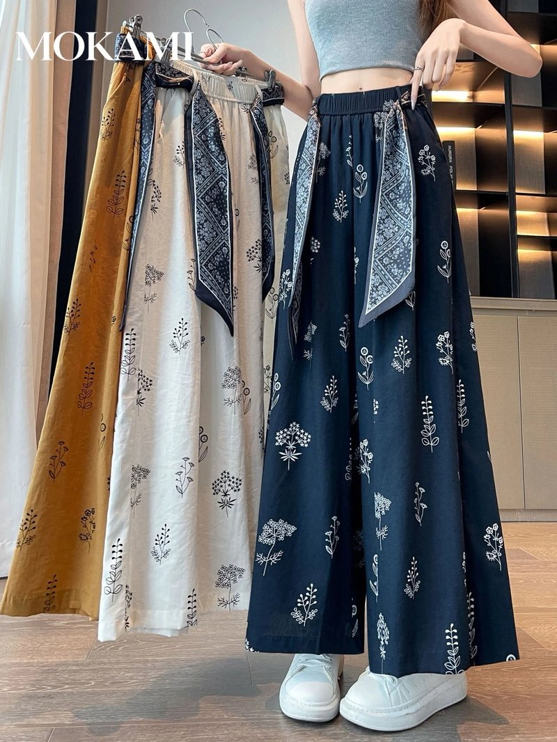 Summer Women's Wide Leg Linen Pants