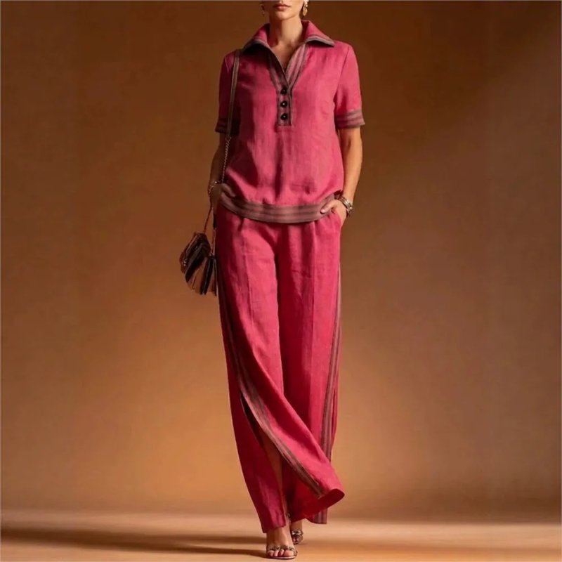 Elegant Women's Linen Two-Piece Set