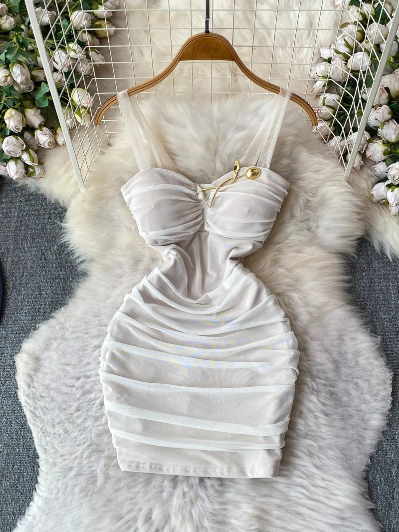 Elegant V Neck Bandeau Dress