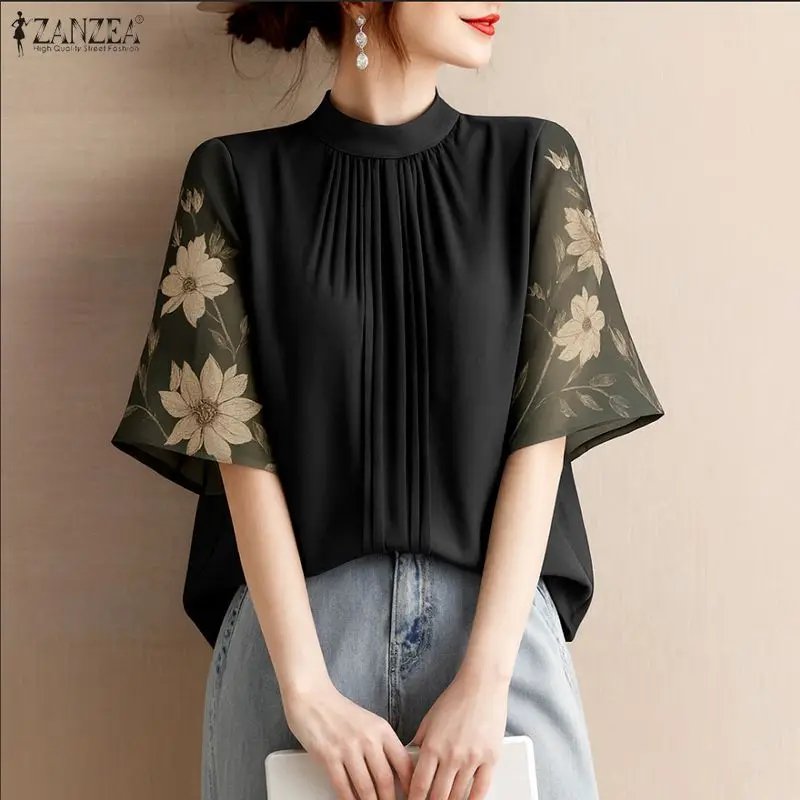 Elegant Floral Chiffon Blouse