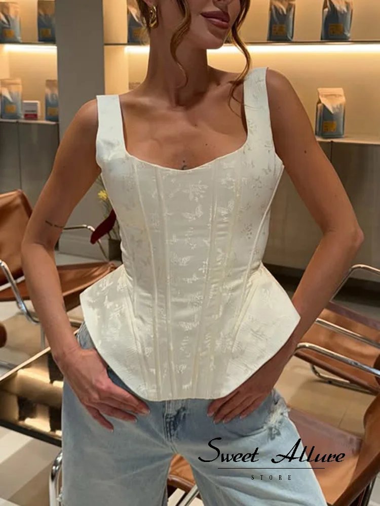 Floral Corset Peplum Tank Top