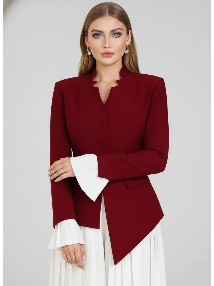 Chic Mandarin Collar Blazer