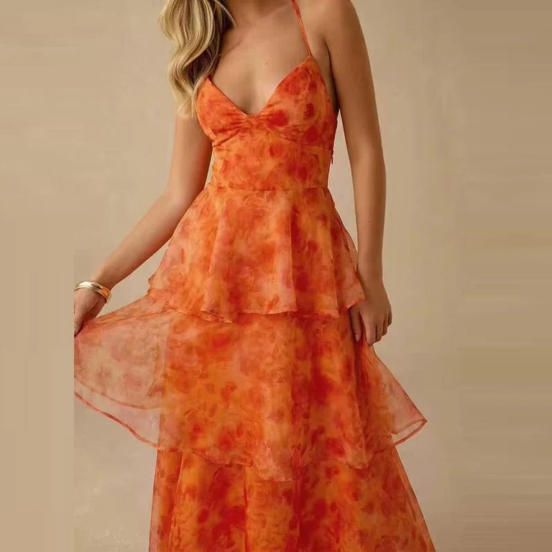 Floral Backless Summer Dress
