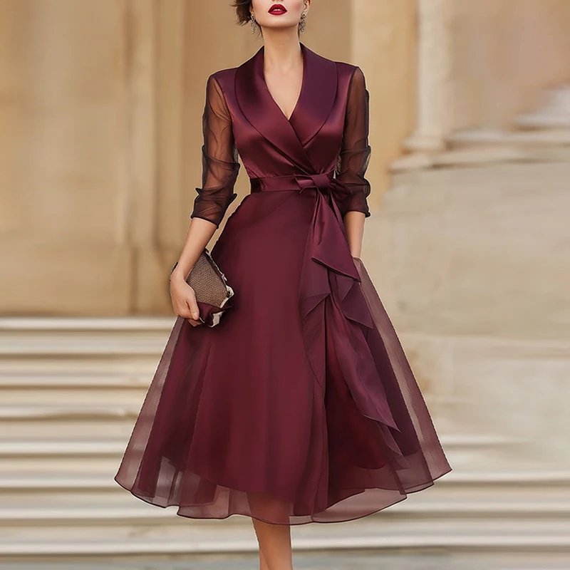Elegant A-Line Mesh Party Dress