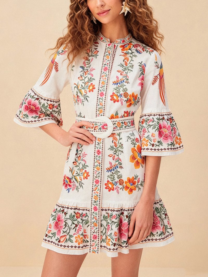Bohemian Floral Mini Dress